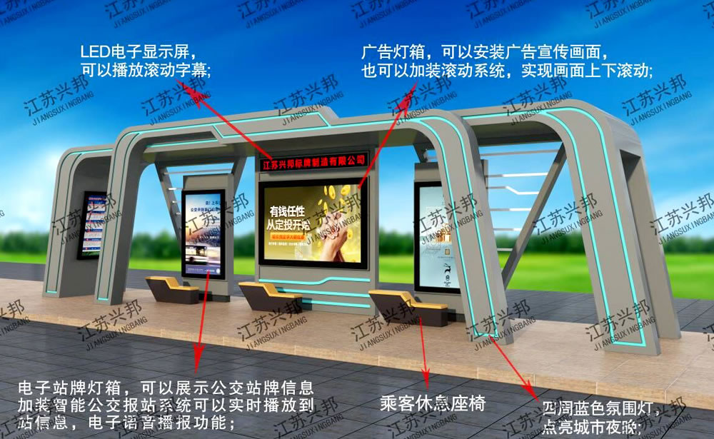 江蘇興邦——公交站臺(tái)宣傳欄